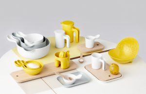 Yellow plastic kitchenware