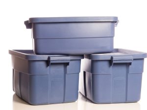 Plastic bins for storage